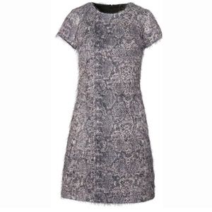 BANANA REPUBLIC Eyelash Fringe Printed Shift Dress